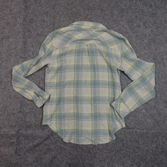 Rails Top Womens Small Brady Sage Lemon Button Shirt Plaid Western Cowgirl - Picture 6 of 10
